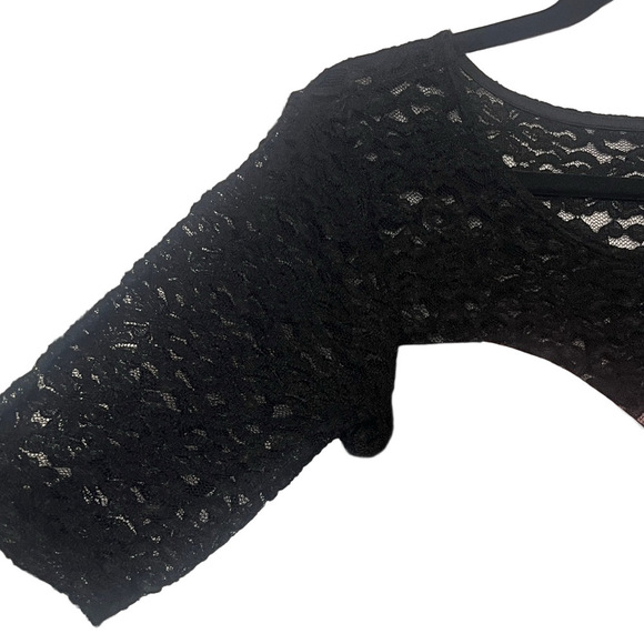 Black and Pink Lace Color Block Dress | Sz 10 - Picture 4 of 7